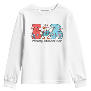 ER Nurse Silly Goose Youth Sweatshirt Funny Emergency Department TS14 White Print Your Wear