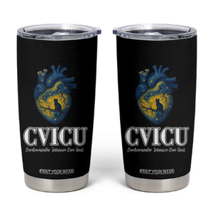 CVICU Nurse Cat Starry Night Tumbler Cup Cardiovascular Intensive Care Unit TS14 Black Print Your Wear