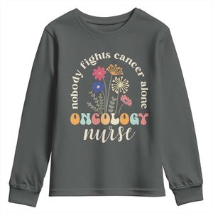 Funny Oncology Nurse Youth Sweatshirt Squad Oncology Medical Assistant TS14 Dark Heather Print Your Wear