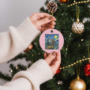 Bigfoot Racing Ceramic Ornament Sasquatch Checkered Flag Starry Night Van Gogh TS14 1pc Light Pink Print Your Wear