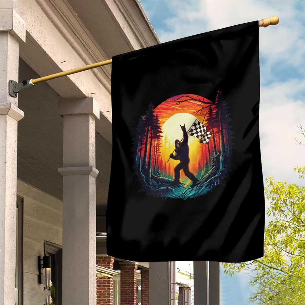 Bigfoot Racing Garden Flag Sasquatch Checkered Flag TS14 Print Your Wear