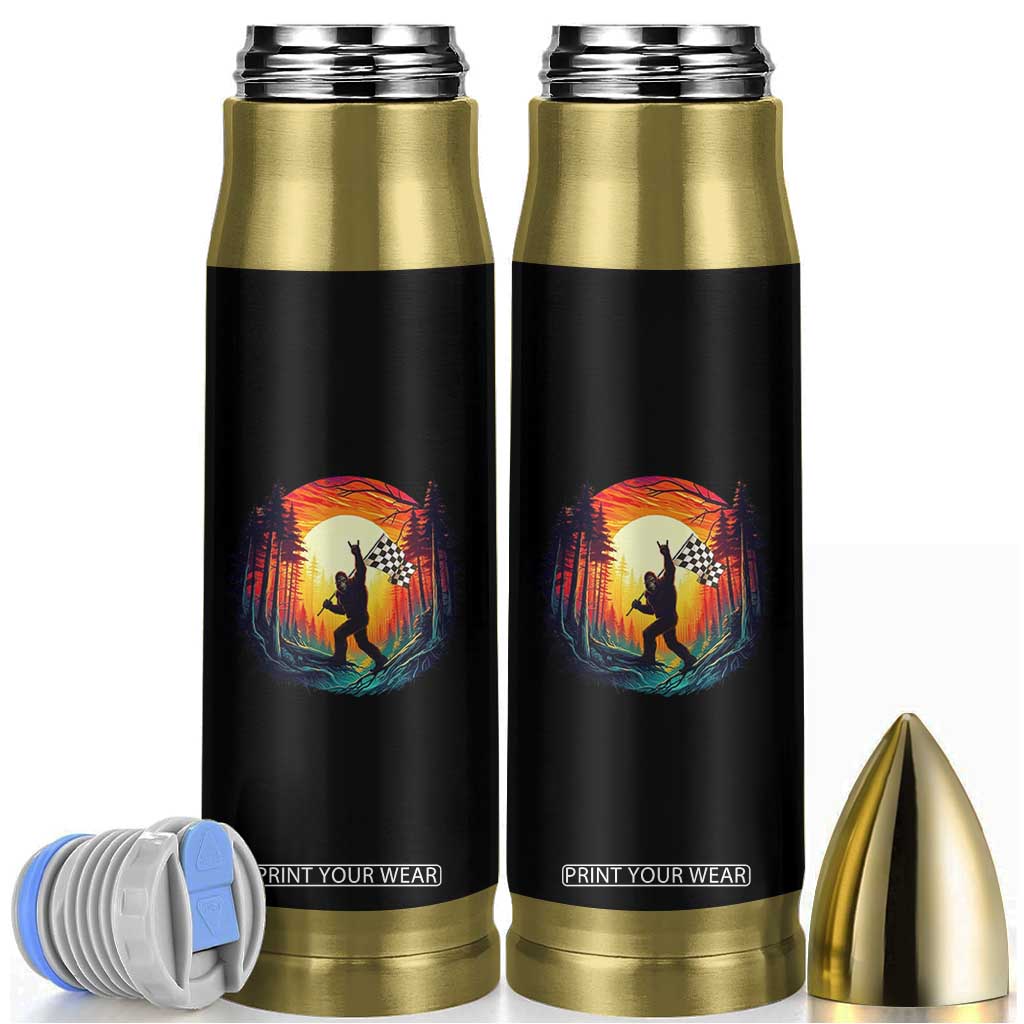 Bigfoot Racing Bullet Tumbler Sasquatch Checkered Flag TS14 Black Print Your Wear