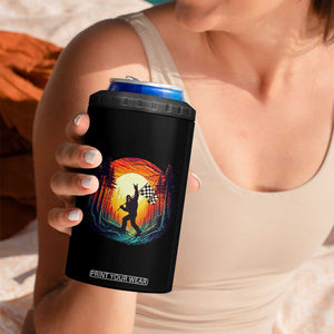 Bigfoot Racing 4 in 1 Can Cooler Tumbler Sasquatch Checkered Flag TS14 Print Your Wear