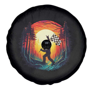 Bigfoot Racing Spare Tire Cover Sasquatch Checkered Flag TS14 Print Your Wear