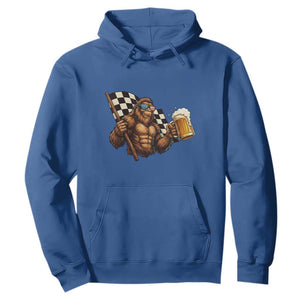 Funny Bigfoot Hoodie Sasquatch Drinking Beer Racing Car TS14 Royal Blue Print Your Wear