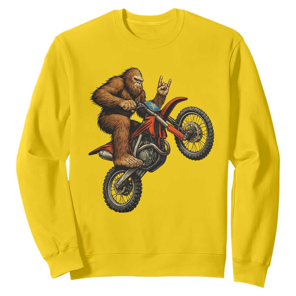 Bigfoot Dirt Bike Sweatshirt Motocross Sasquatch Rock On Hand TS14 Daisy Print Your Wear