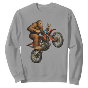 Bigfoot Dirt Bike Sweatshirt Motocross Sasquatch Rock On Hand TS14 Sport Gray Print Your Wear
