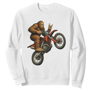 Bigfoot Dirt Bike Sweatshirt Motocross Sasquatch Rock On Hand TS14 White Print Your Wear