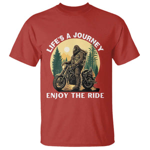 Motorcycle Bigfoot Sasquatch T Shirt Life Is A Journey Enjoy The Ride TS14 Red Print Your Wear