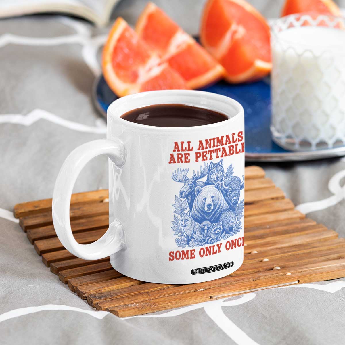 All Animals are Pettable Some Only Once Coffee Mug Funny Wildlife Animal Lover