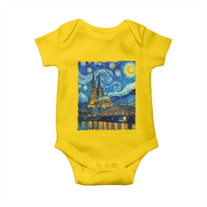 Cologne Cathedral Silhouette Köln German Starry Night Style Baby Onesie