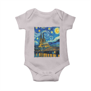 Cologne Cathedral Silhouette Köln German Starry Night Style Baby Onesie
