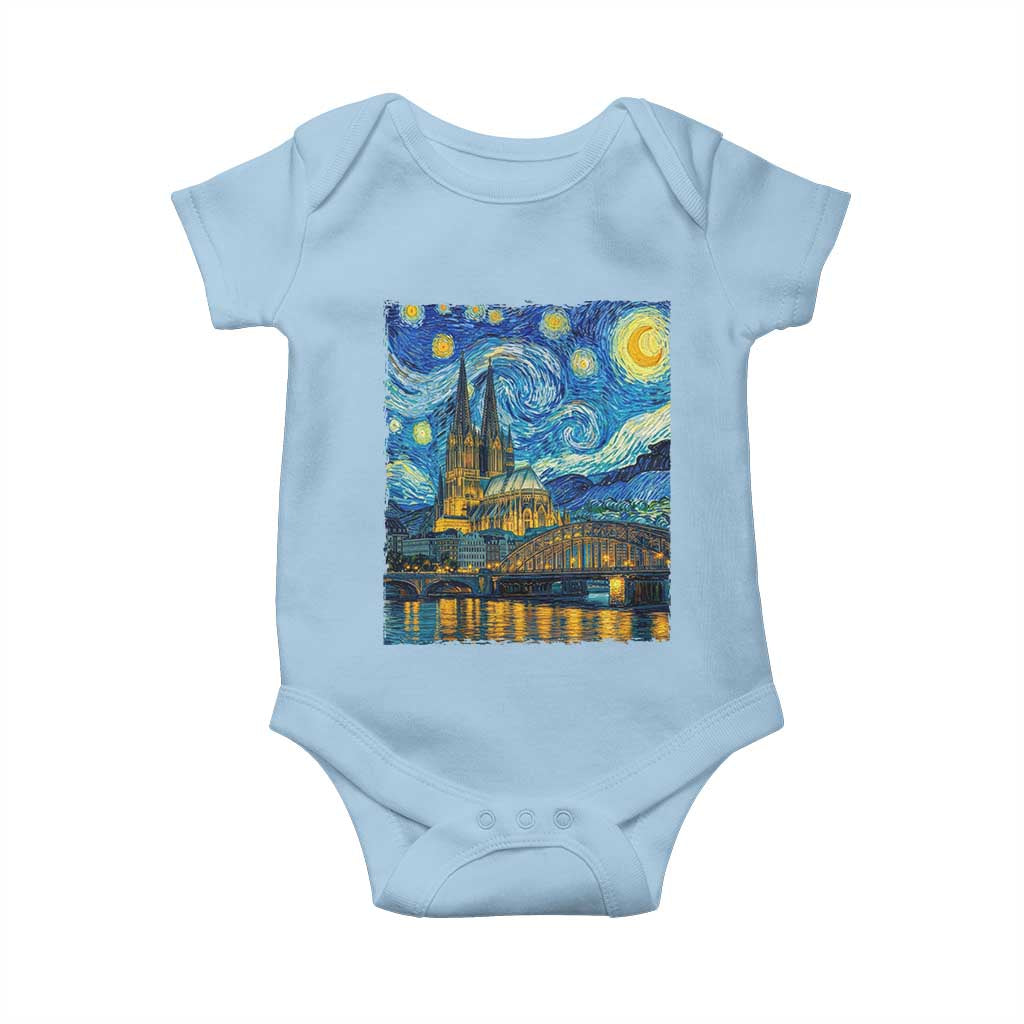 Cologne Cathedral Silhouette Köln German Starry Night Style Baby Onesie