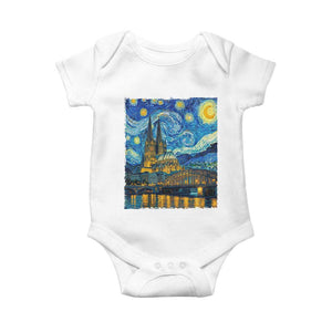 Cologne Cathedral Silhouette Köln German Starry Night Style Baby Onesie
