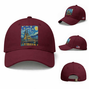 Cologne Cathedral Silhouette Köln German Starry Night Style Baseball Cap