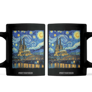 Cologne Cathedral Silhouette Köln German Starry Night Style Coffee Mug