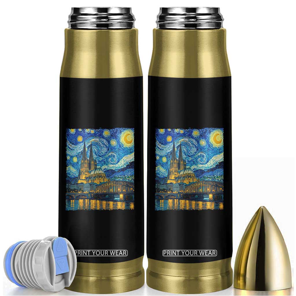 Cologne Cathedral Silhouette Köln German Starry Night Style Bullet Tumbler