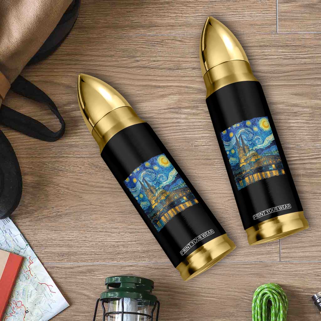 Cologne Cathedral Silhouette Köln German Starry Night Style Bullet Tumbler