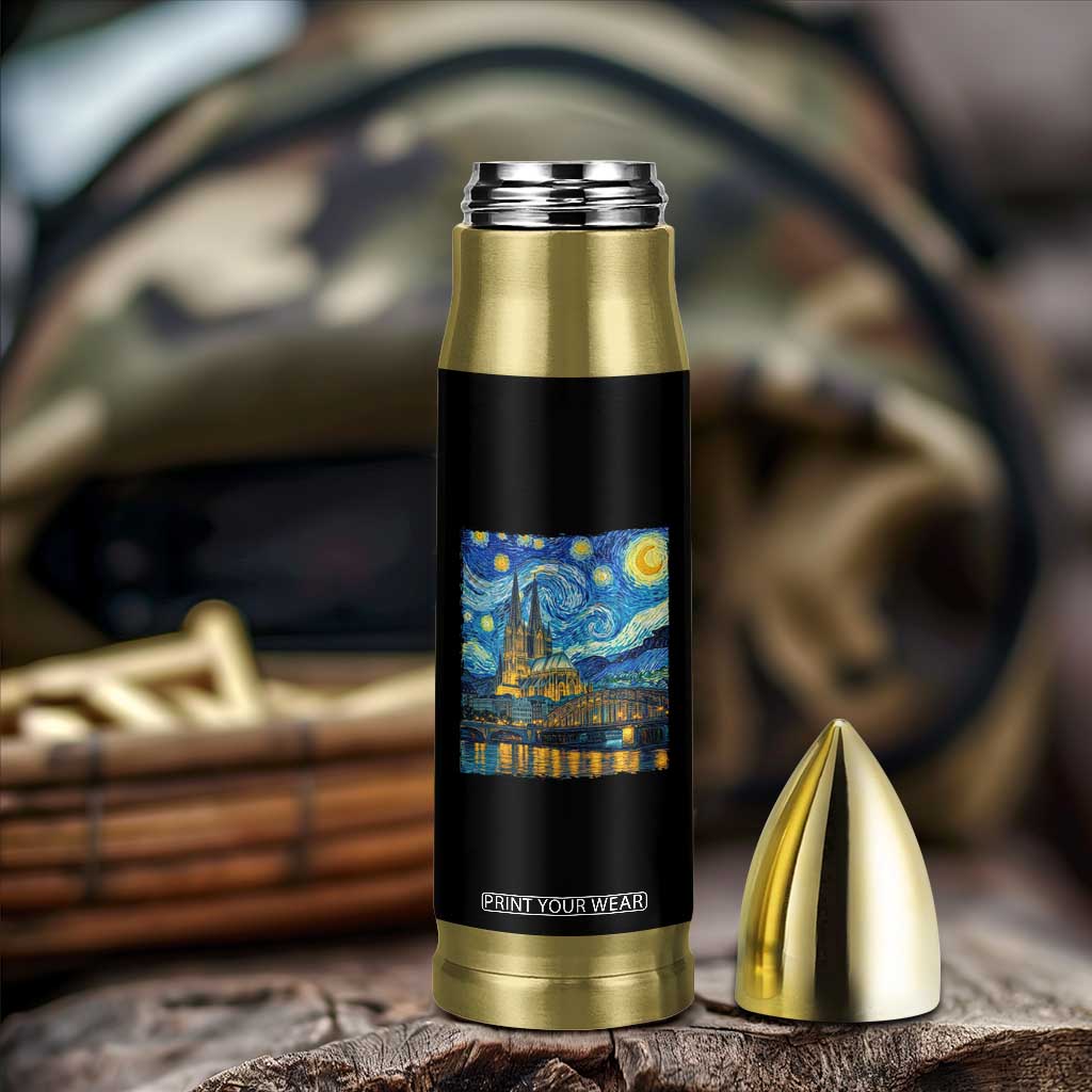 Cologne Cathedral Silhouette Köln German Starry Night Style Bullet Tumbler