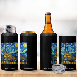 Cologne Cathedral Silhouette Köln German Starry Night Style 4 in 1 Can Cooler Tumbler