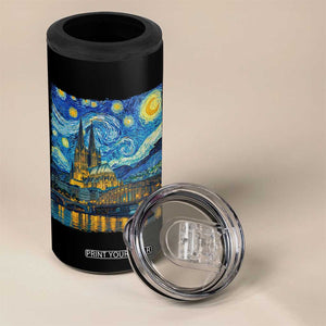 Cologne Cathedral Silhouette Köln German Starry Night Style 4 in 1 Can Cooler Tumbler