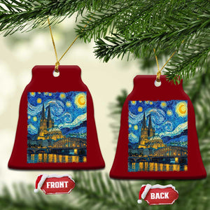 Cologne Cathedral Silhouette Köln German Starry Night Style Ceramic Ornament