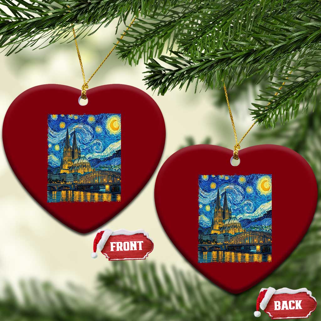 Cologne Cathedral Silhouette Köln German Starry Night Style Ceramic Ornament