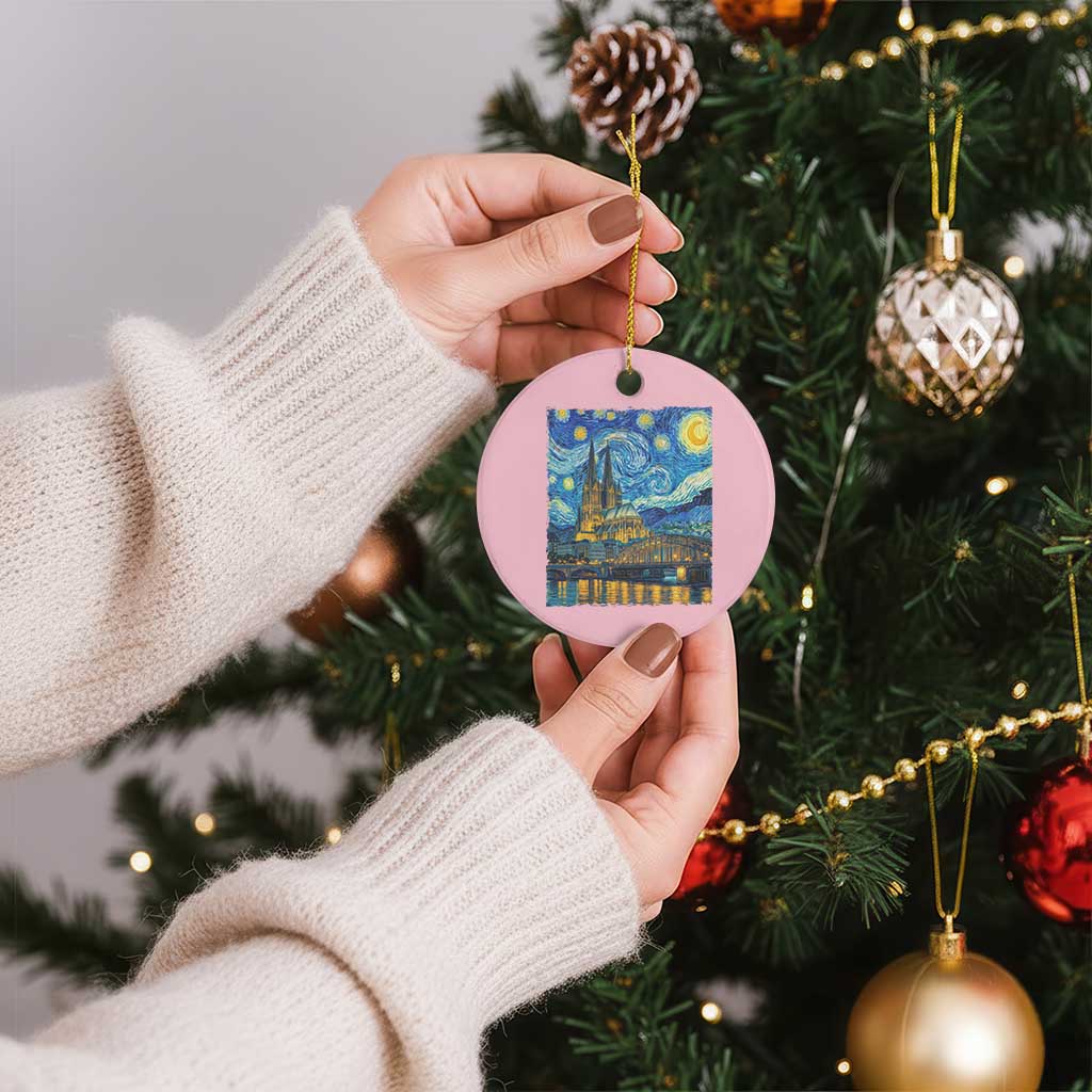 Cologne Cathedral Silhouette Köln German Starry Night Style Ceramic Ornament