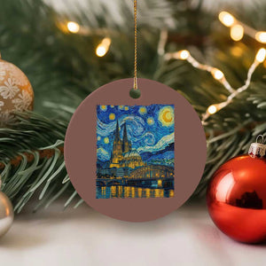 Cologne Cathedral Silhouette Köln German Starry Night Style Ceramic Ornament