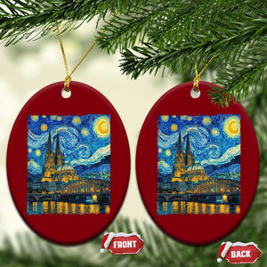Cologne Cathedral Silhouette Köln German Starry Night Style Ceramic Ornament
