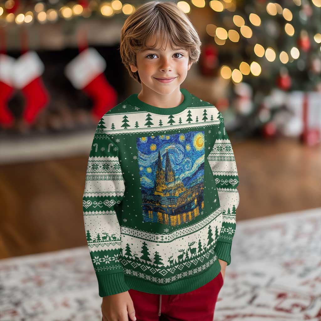 Cologne Cathedral Silhouette Köln German Starry Night Style Ugly Christmas Sweater