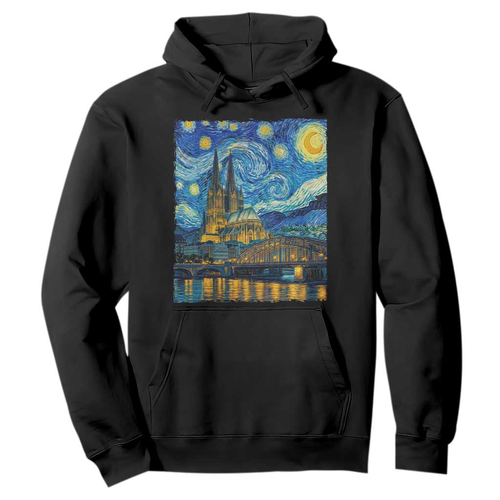 Cologne Cathedral Silhouette Köln German Starry Night Style Hoodie