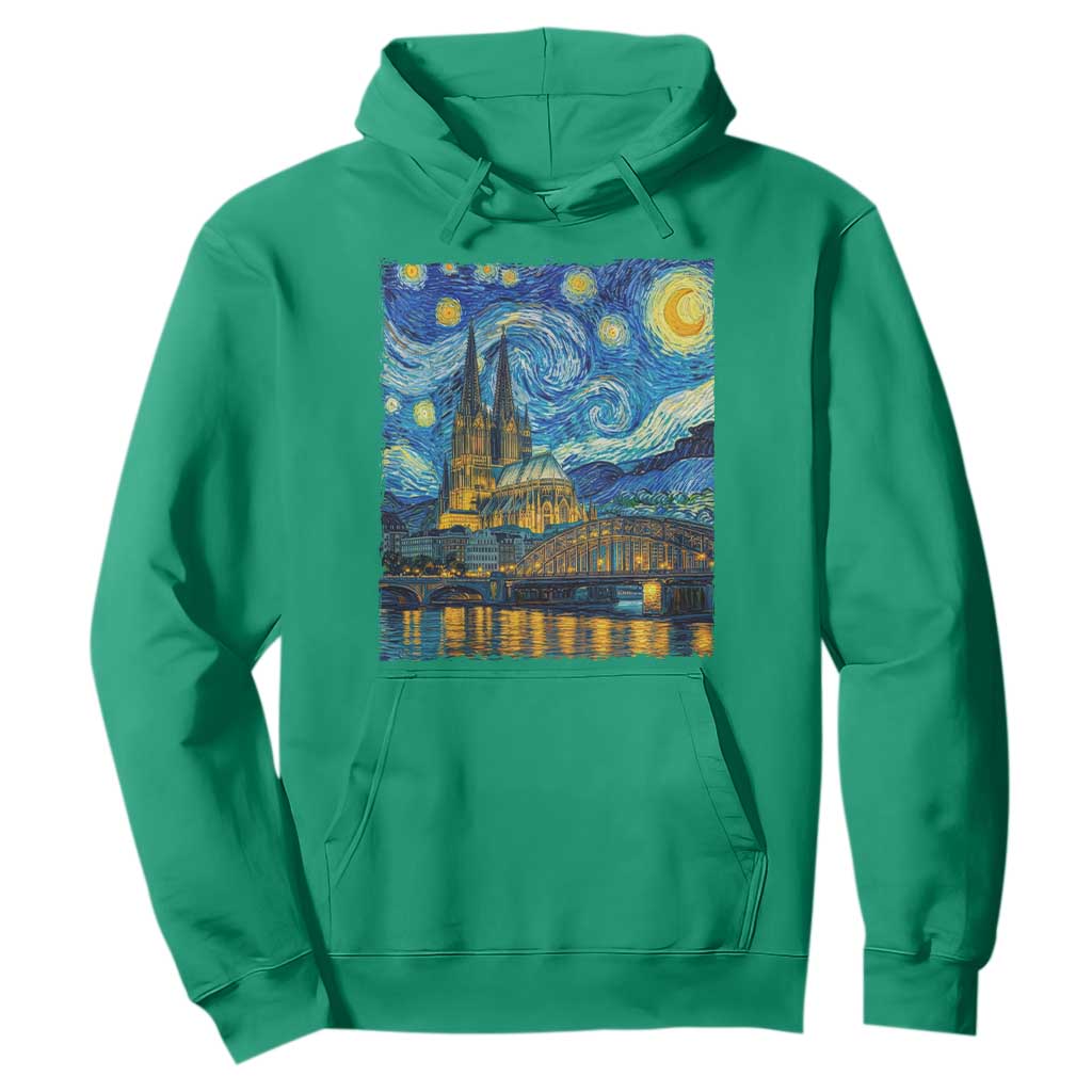 Cologne Cathedral Silhouette Köln German Starry Night Style Hoodie