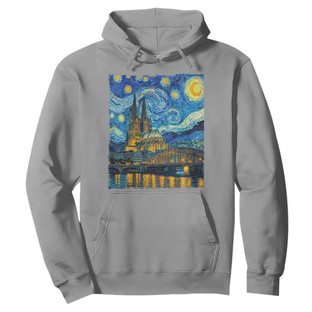 Cologne Cathedral Silhouette Köln German Starry Night Style Hoodie