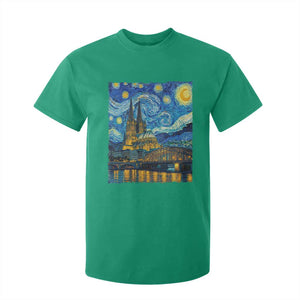 Cologne Cathedral Silhouette Köln German Starry Night Style T Shirt For Kid