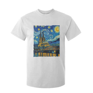 Cologne Cathedral Silhouette Köln German Starry Night Style T Shirt For Kid
