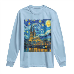 Cologne Cathedral Silhouette Köln German Starry Night Style Long Sleeve Shirt