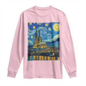 Cologne Cathedral Silhouette Köln German Starry Night Style Long Sleeve Shirt