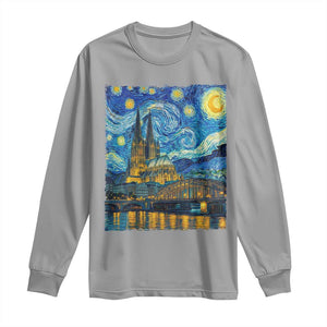 Cologne Cathedral Silhouette Köln German Starry Night Style Long Sleeve Shirt