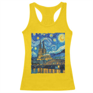 Cologne Cathedral Silhouette Köln German Starry Night Style Racerback Tank Top