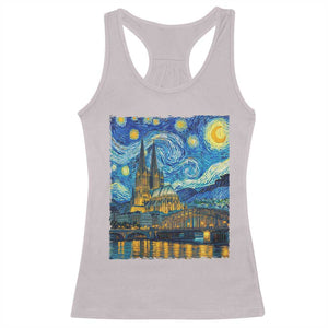 Cologne Cathedral Silhouette Köln German Starry Night Style Racerback Tank Top
