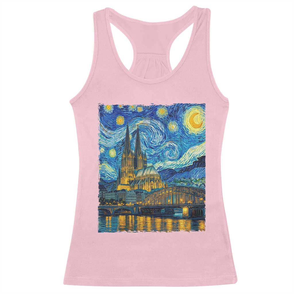 Cologne Cathedral Silhouette Köln German Starry Night Style Racerback Tank Top