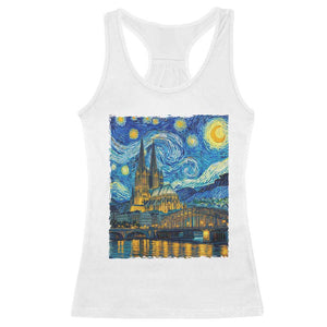 Cologne Cathedral Silhouette Köln German Starry Night Style Racerback Tank Top