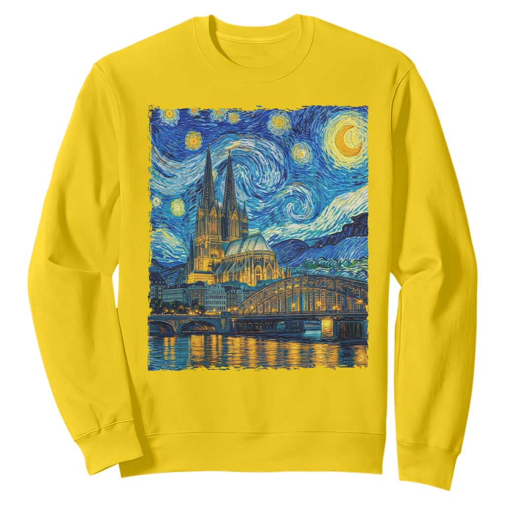 Cologne Cathedral Silhouette Köln German Starry Night Style Sweatshirt