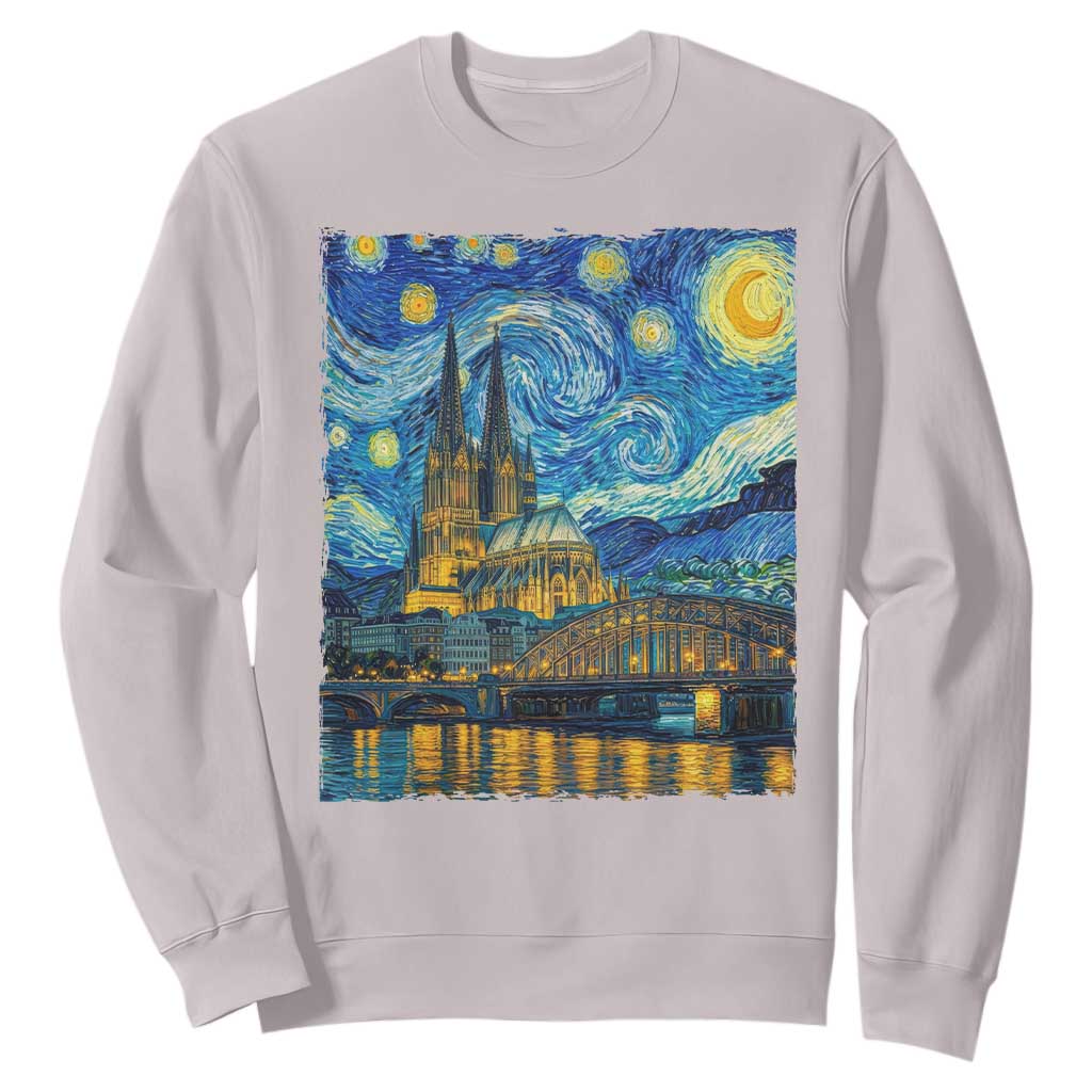 Cologne Cathedral Silhouette Köln German Starry Night Style Sweatshirt
