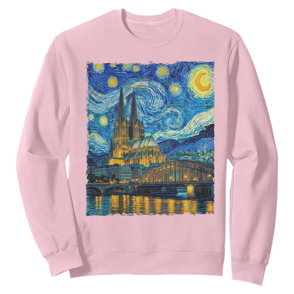 Cologne Cathedral Silhouette Köln German Starry Night Style Sweatshirt