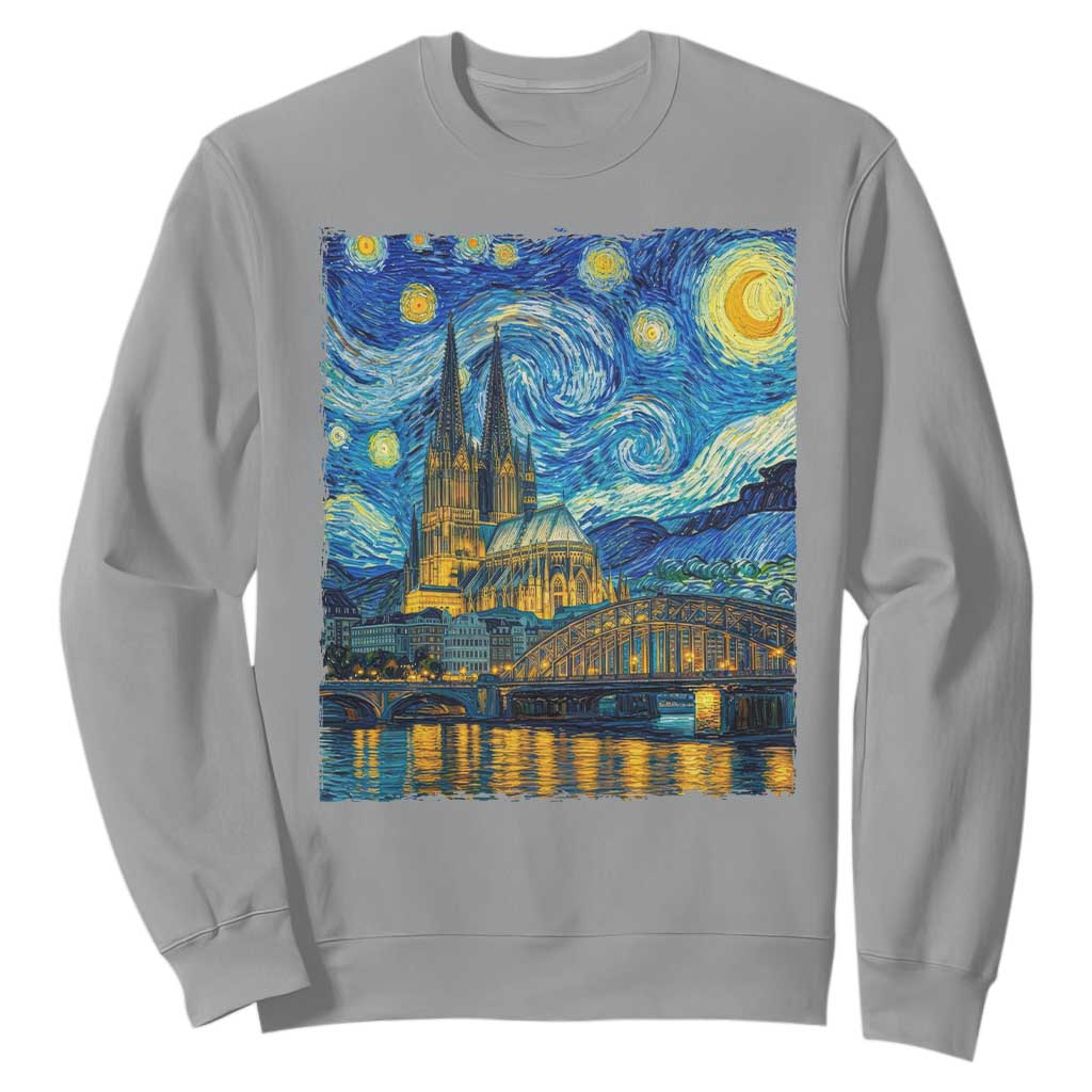 Cologne Cathedral Silhouette Köln German Starry Night Style Sweatshirt