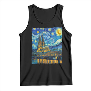Cologne Cathedral Silhouette Köln German Starry Night Style Tank Top