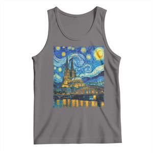 Cologne Cathedral Silhouette Köln German Starry Night Style Tank Top