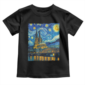 Cologne Cathedral Silhouette Köln German Starry Night Style Toddler T Shirt